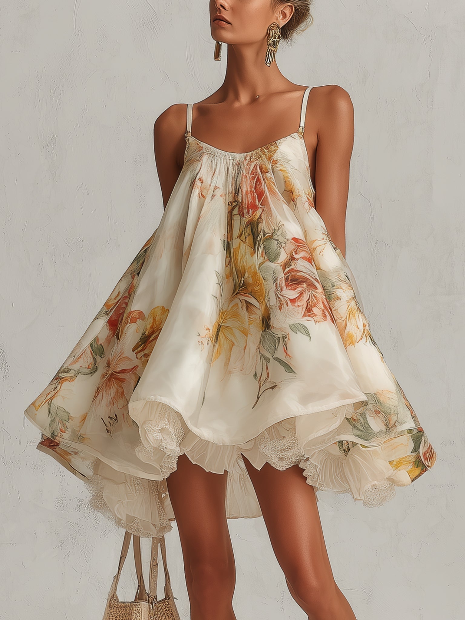 Maeve Floral Organza Mini Dress