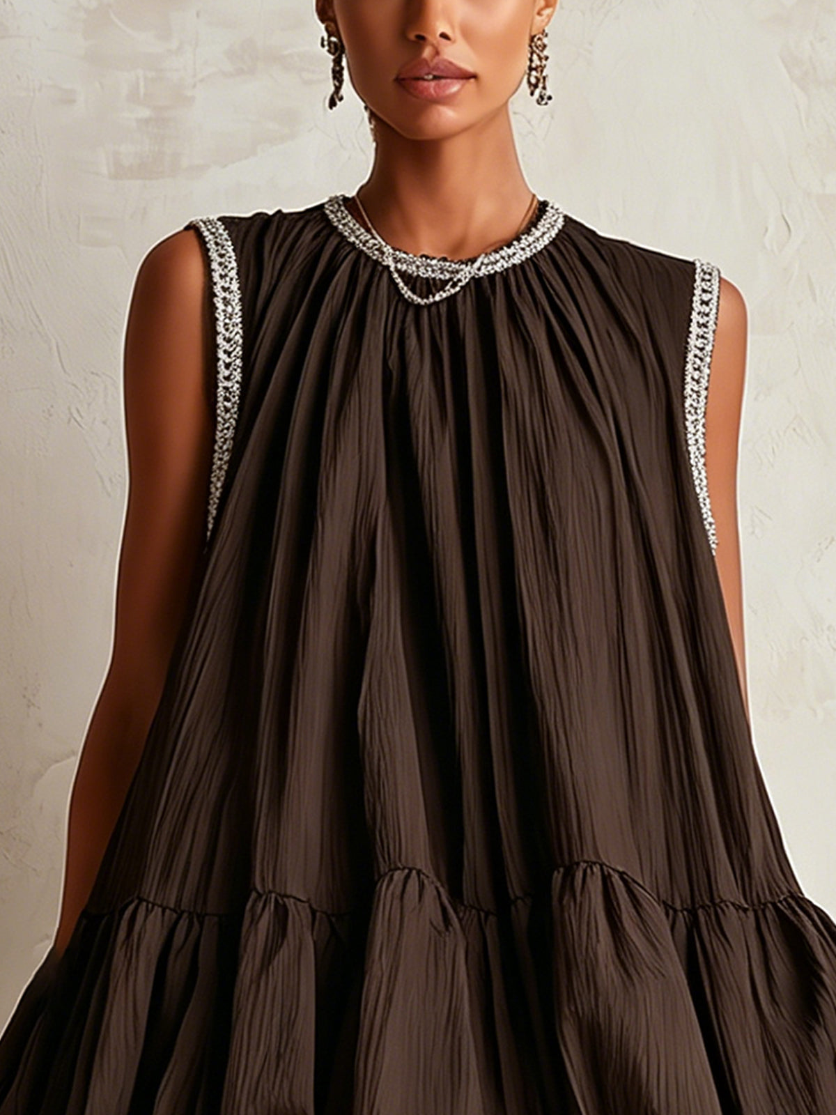 Mara Bubble-Hem Mini Dress
