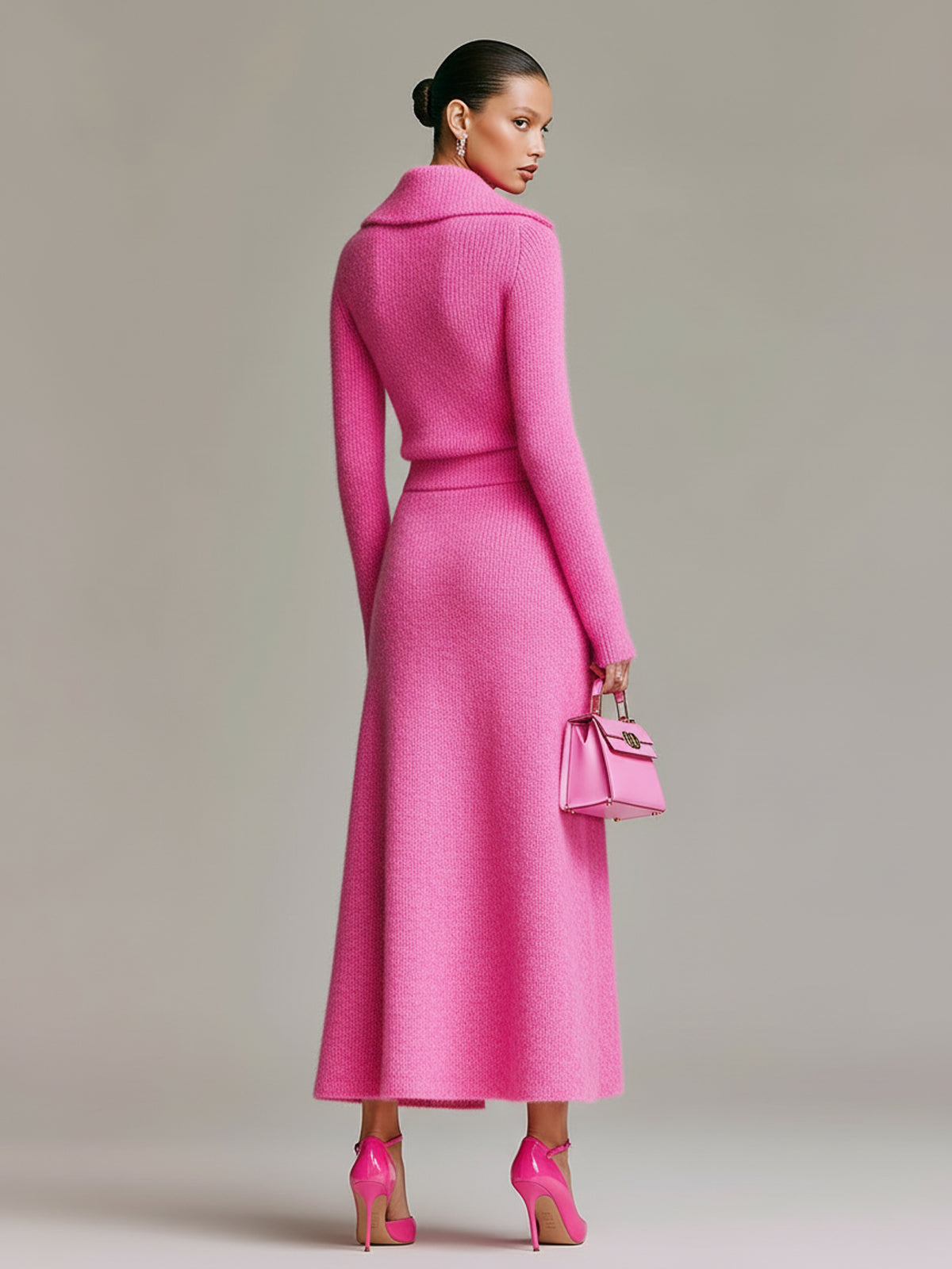 Tamsin™ Hot Pink Sweater Skirt Set