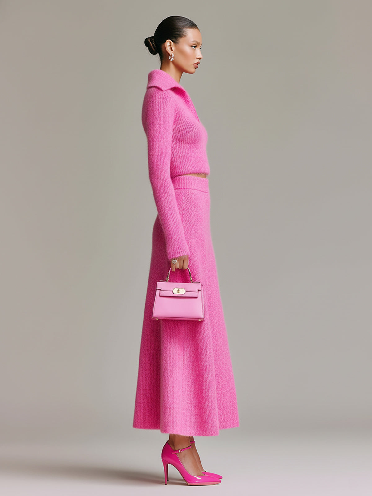 Tamsin™ Hot Pink Sweater Skirt Set