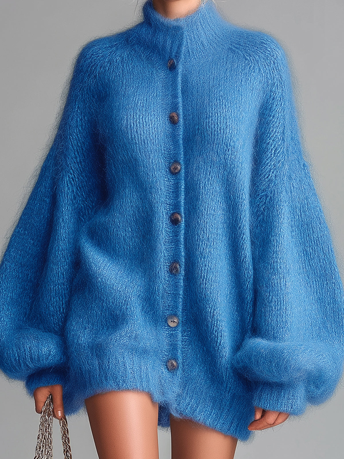 Solene™ Fuzzy Mock Neck Mini Dress