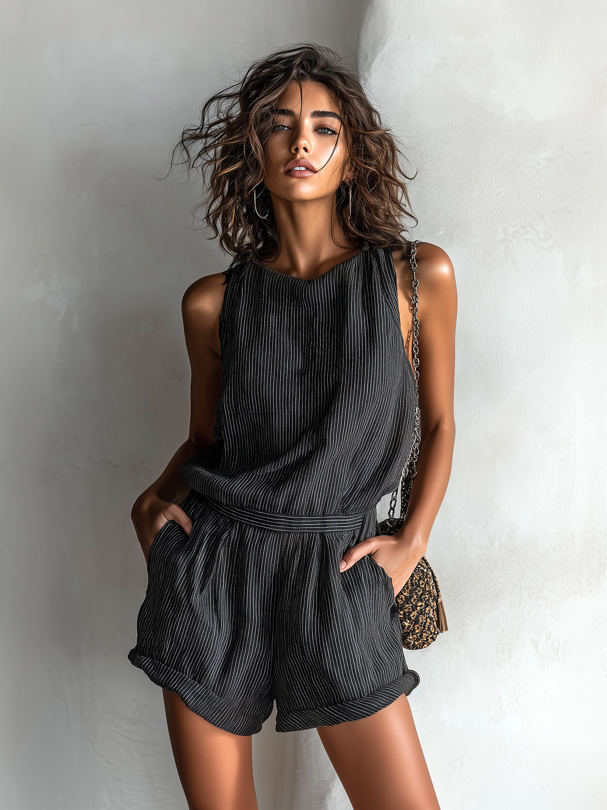Kalina™ Striped Linen Romper