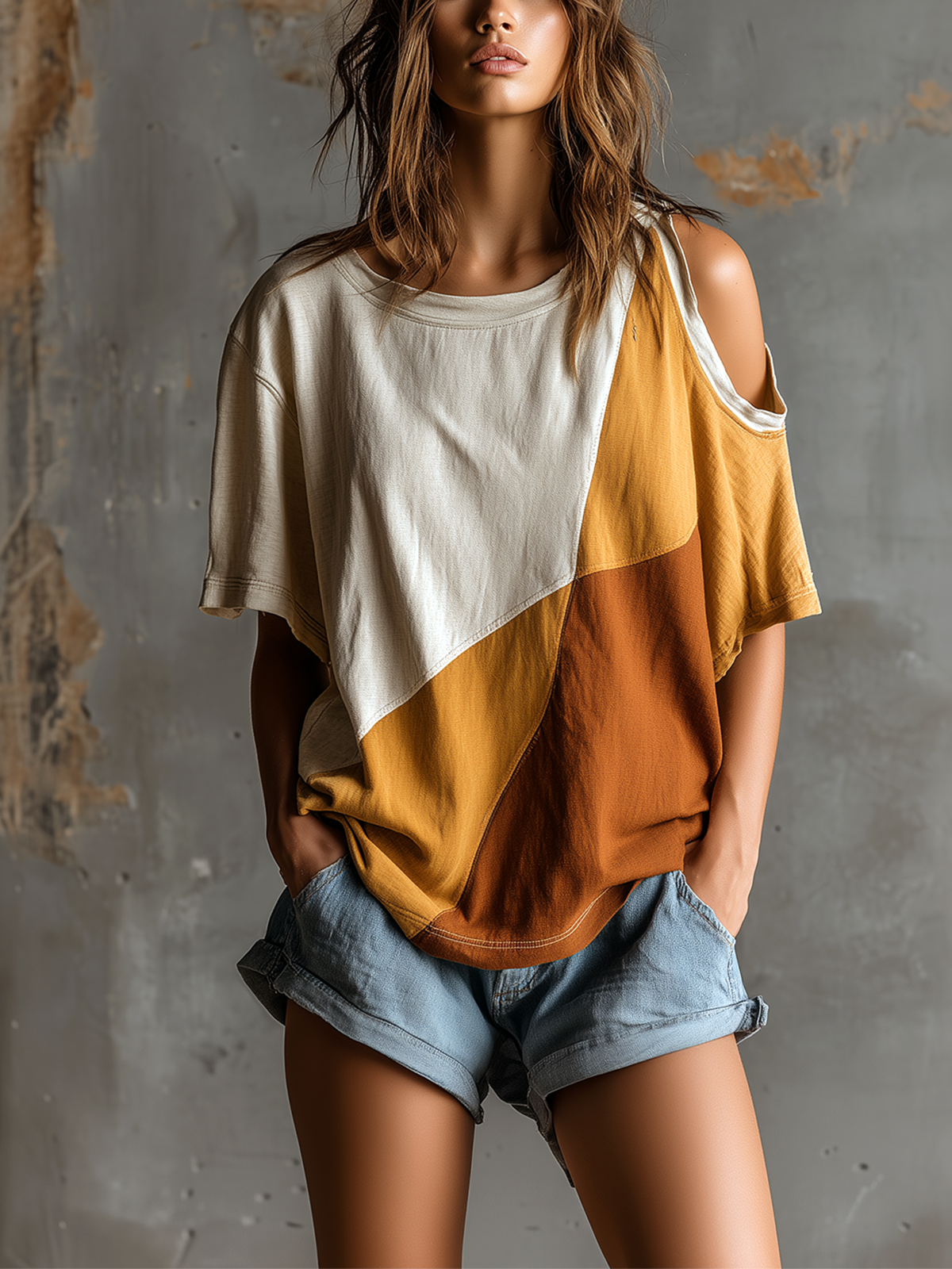 Leocadie™ Cutout Cotton Oversized Tee