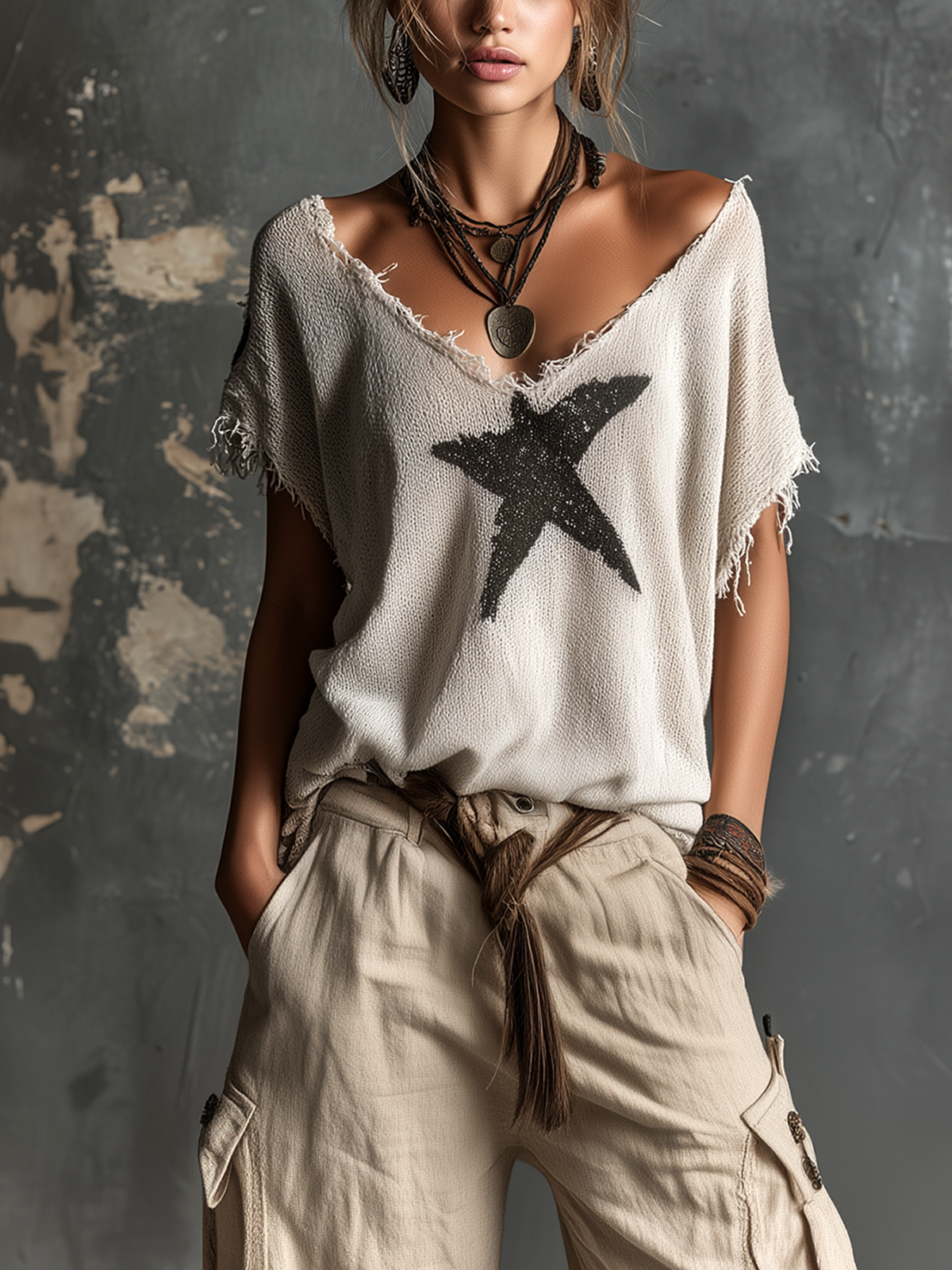 Athenais™ Star Dolman Knit Sweater