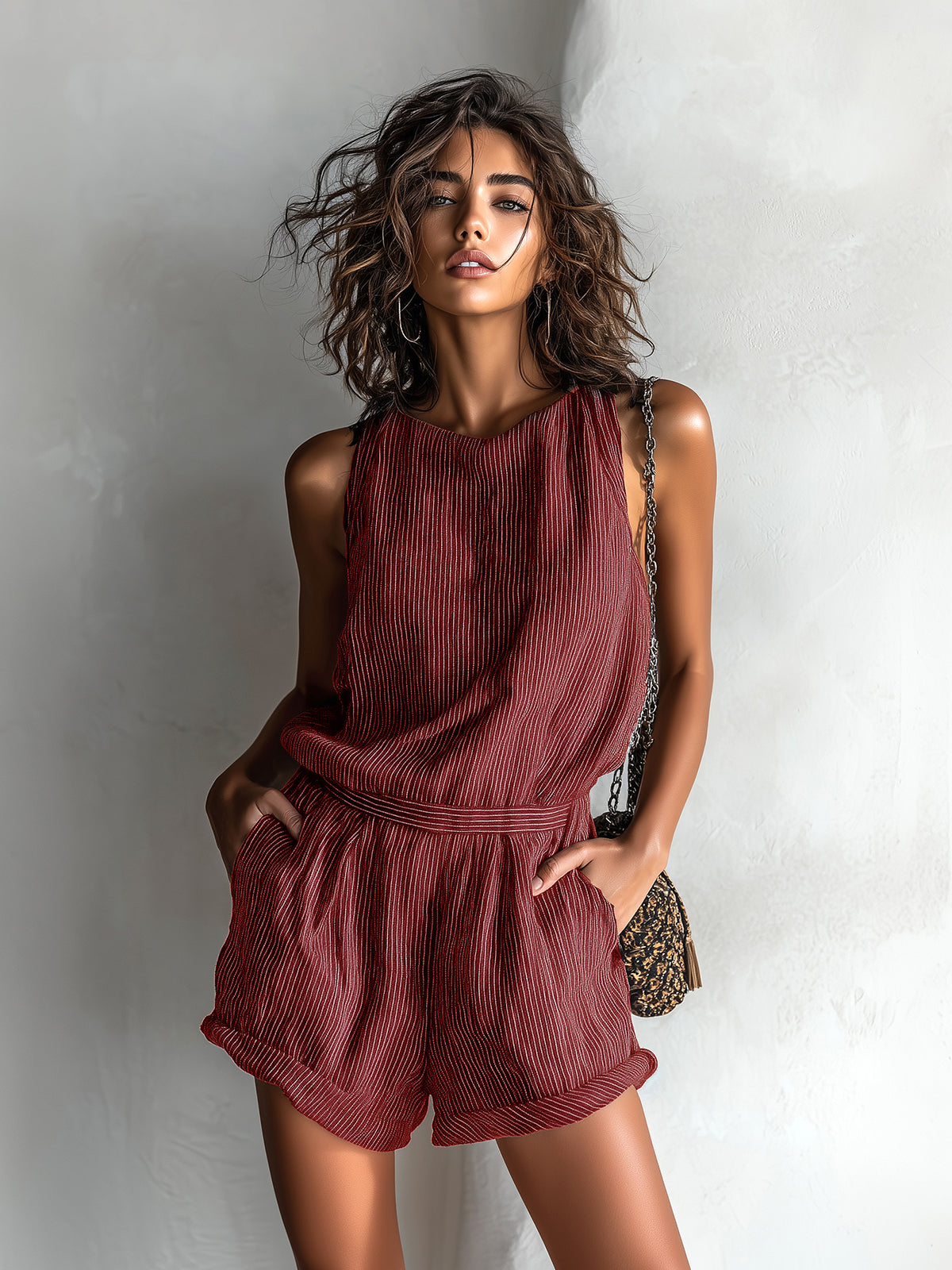 Kalina™ Striped Linen Romper