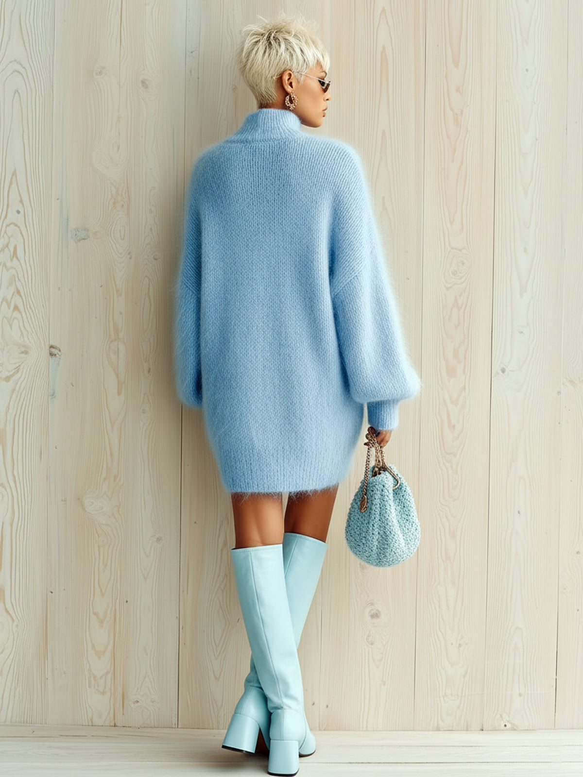 Nolwenn™ Mohair Mock Neck Mini Dress