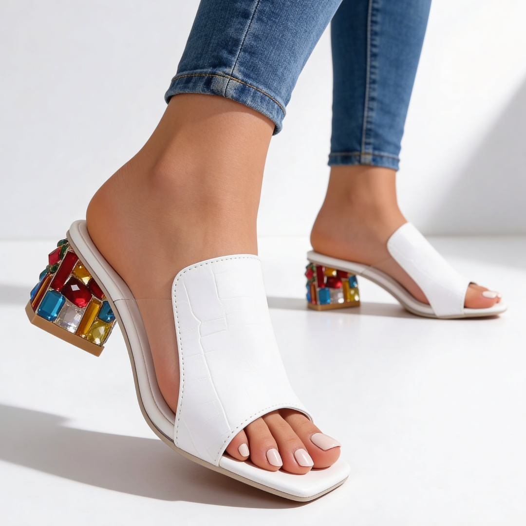 Margaux | Jewel Heel Slides