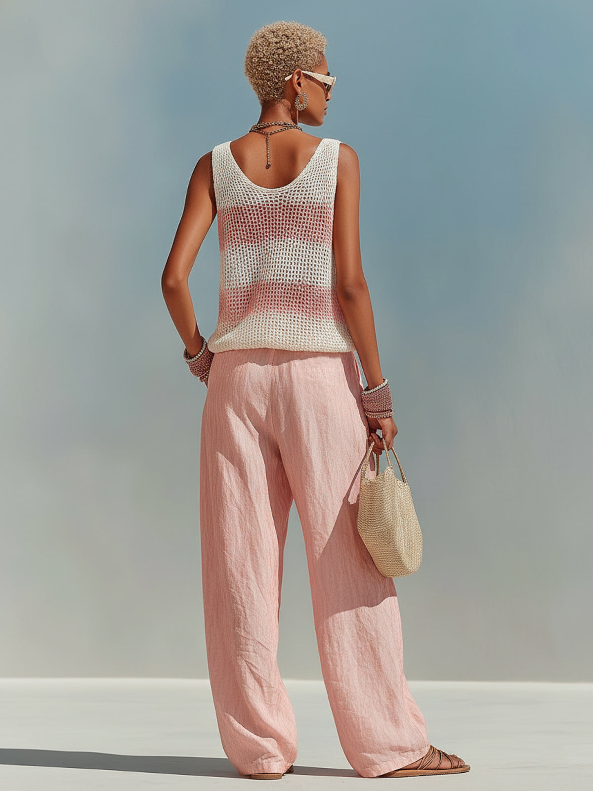 Ginevra™ Striped Tank Satin Pants Set