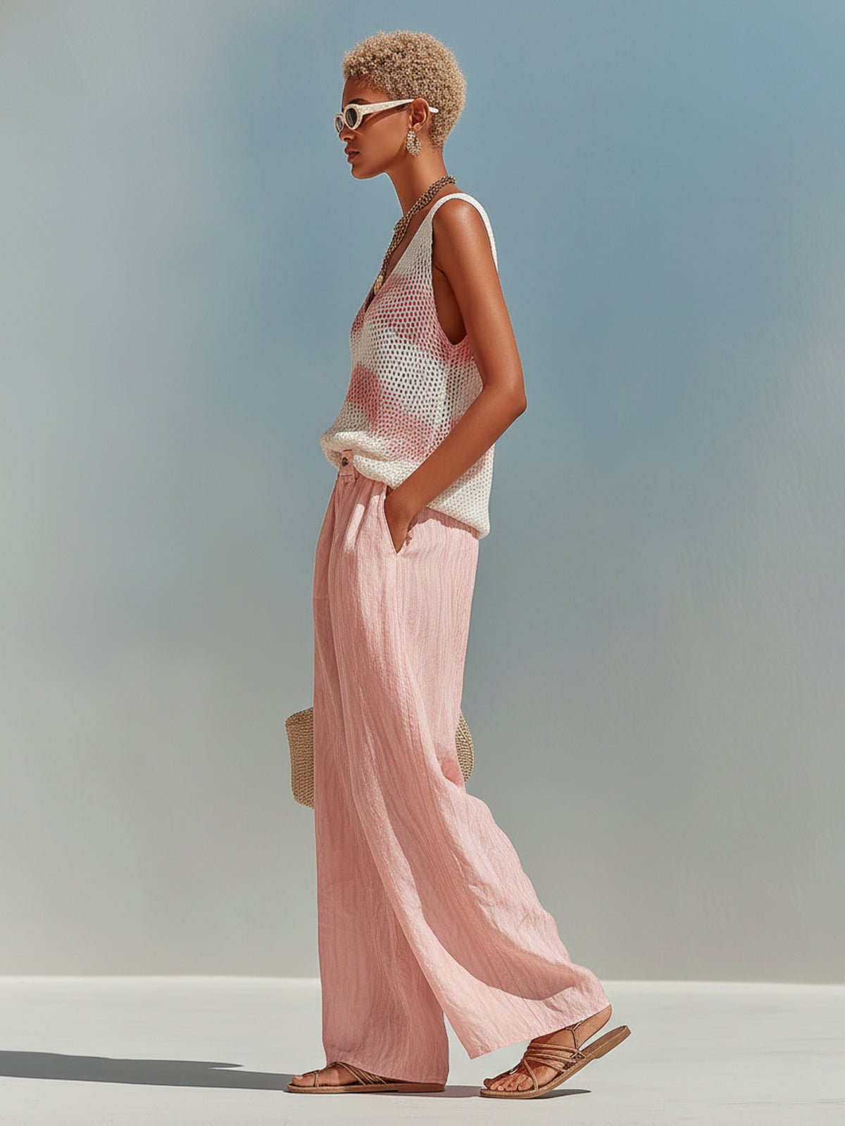 Ginevra™ Striped Tank Satin Pants Set