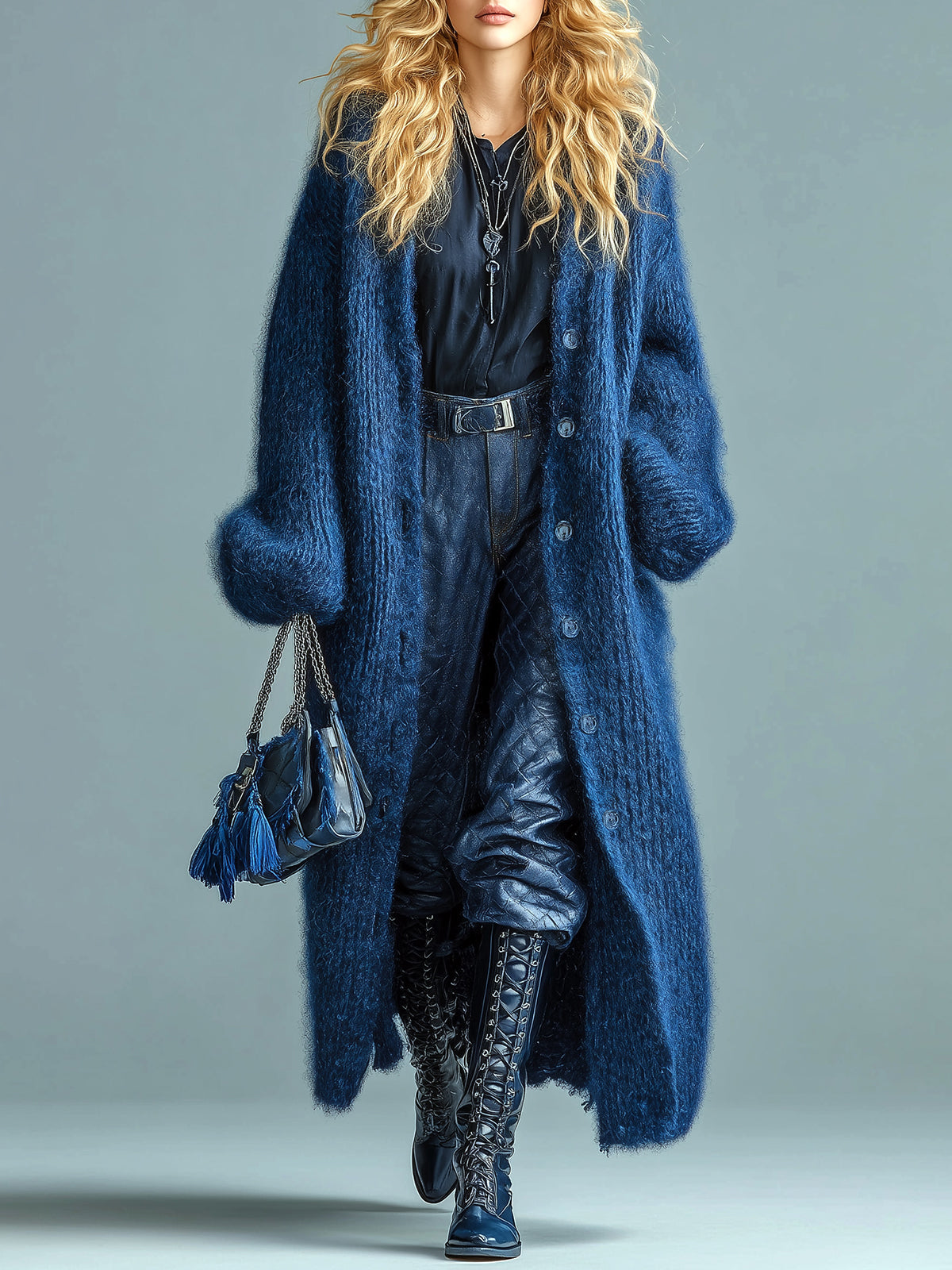 Nerissa™ Longline Fuzzy Cardigan