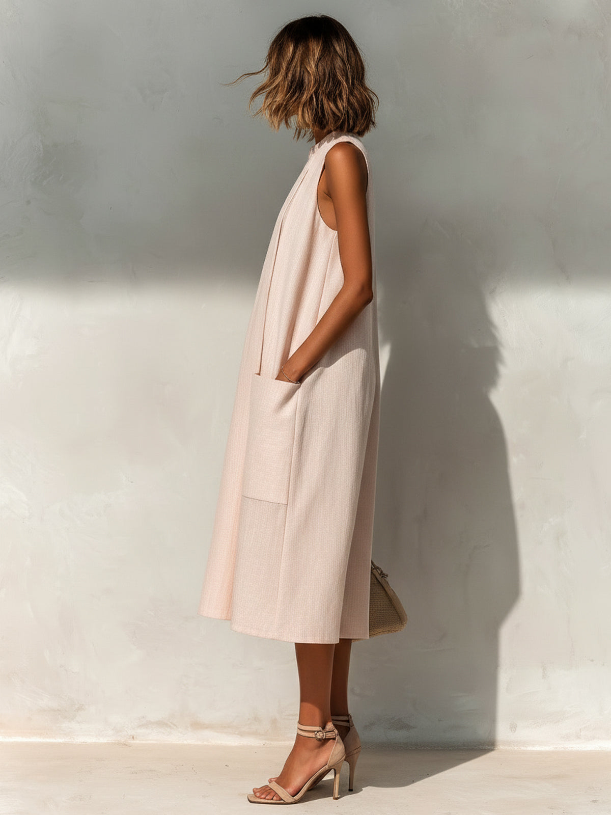 Eleonore™ Pleated Linen Midi Dress