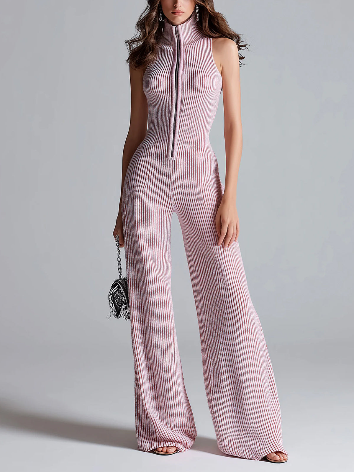 Eulalie™ Zip-Front Ribbed Jumpsuit