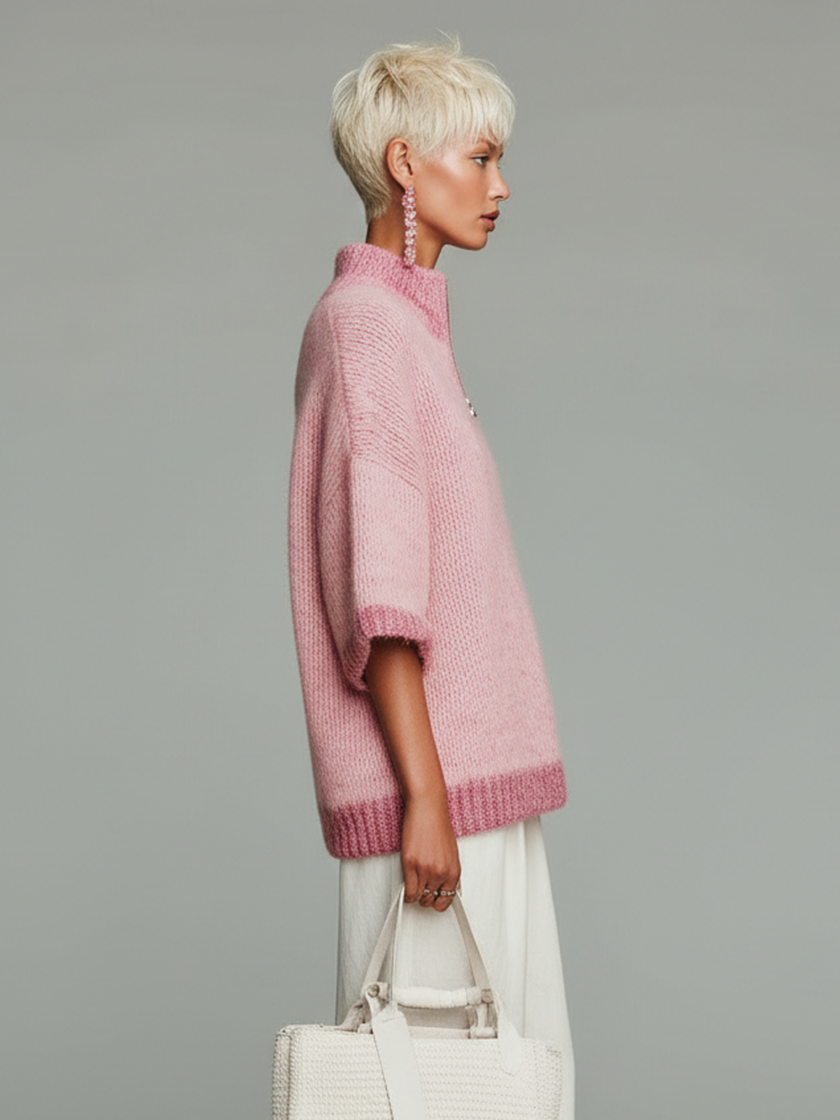 Cressida™ Pink Zip Knit Sweater