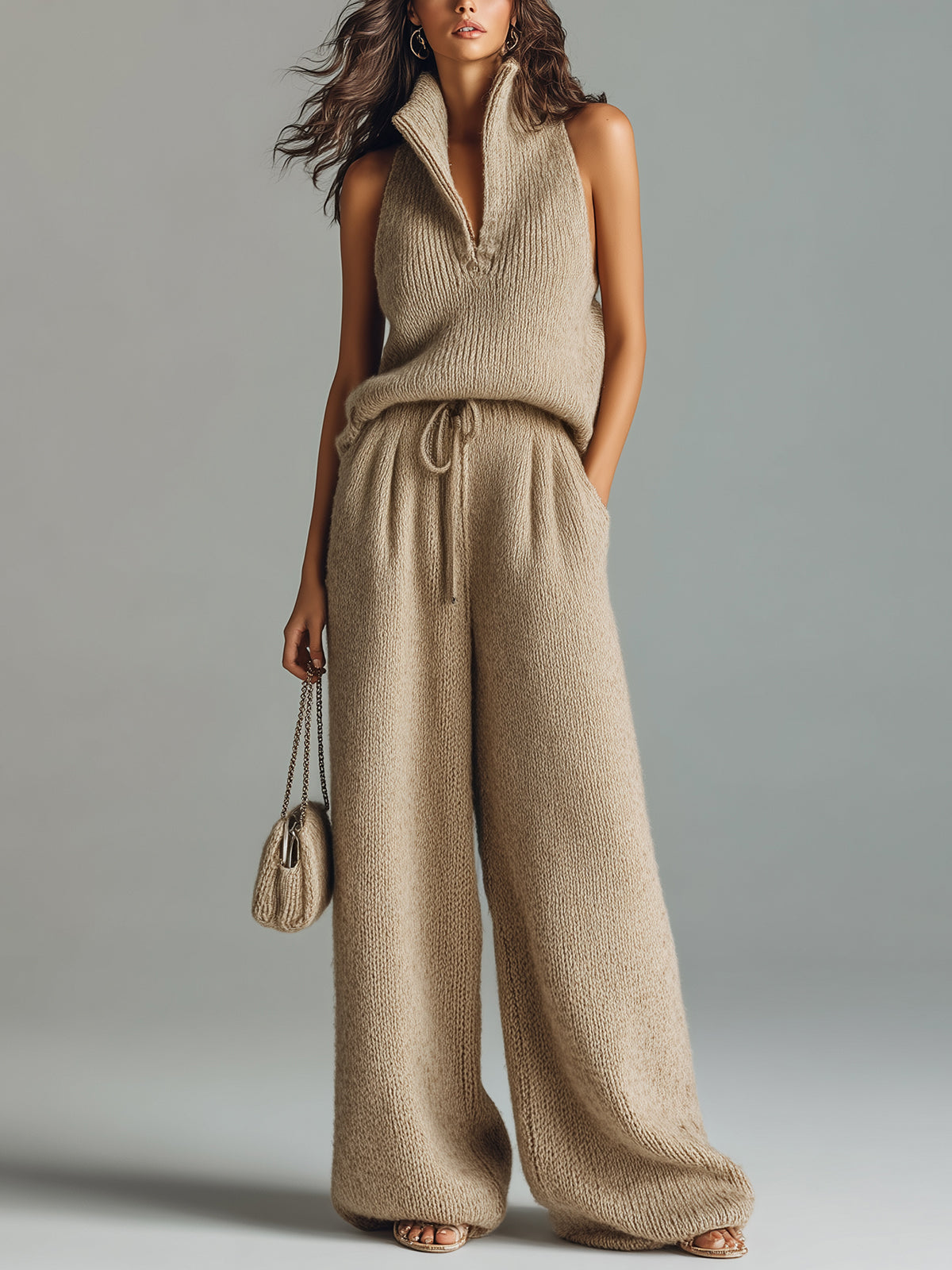 Maelle™ Sleeveless Ribbed Two-Piece Set