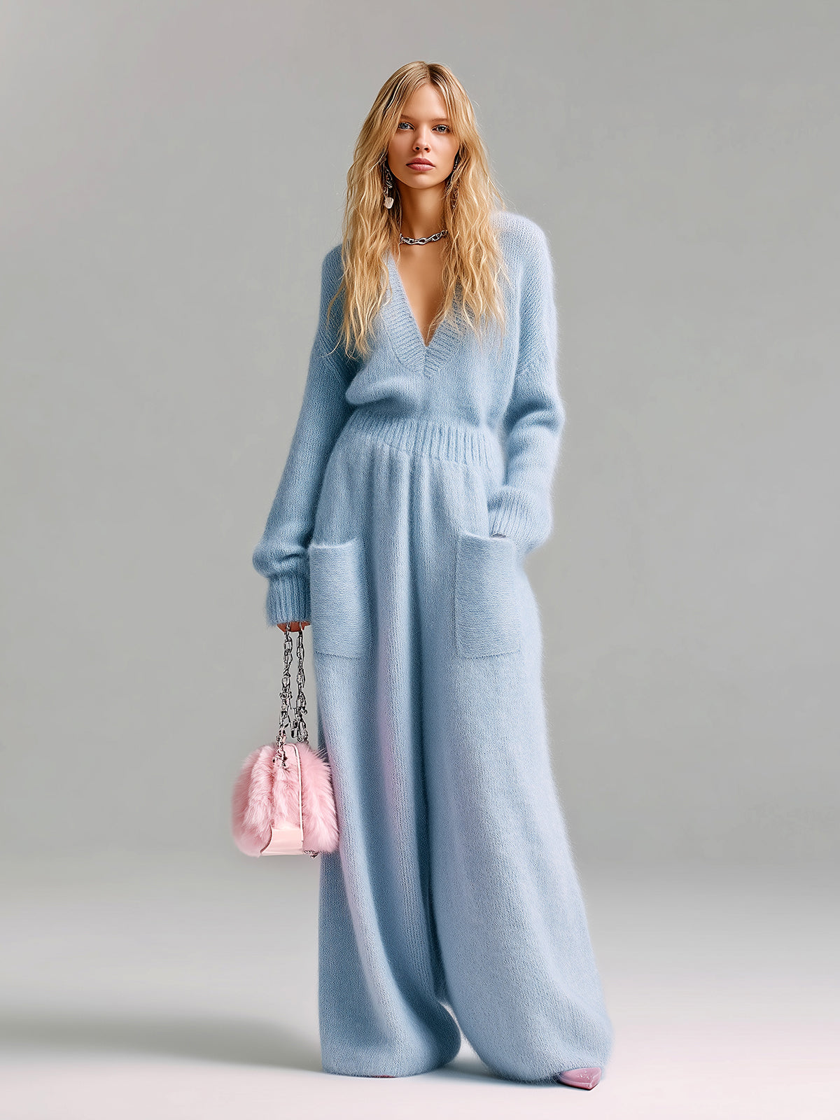 Olympe™ Oversized Fuzzy Wide-Leg Jumpsuit