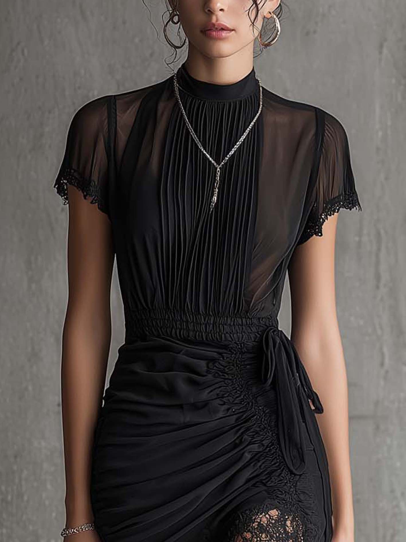 Cleo Lace-Trim Mini Dress