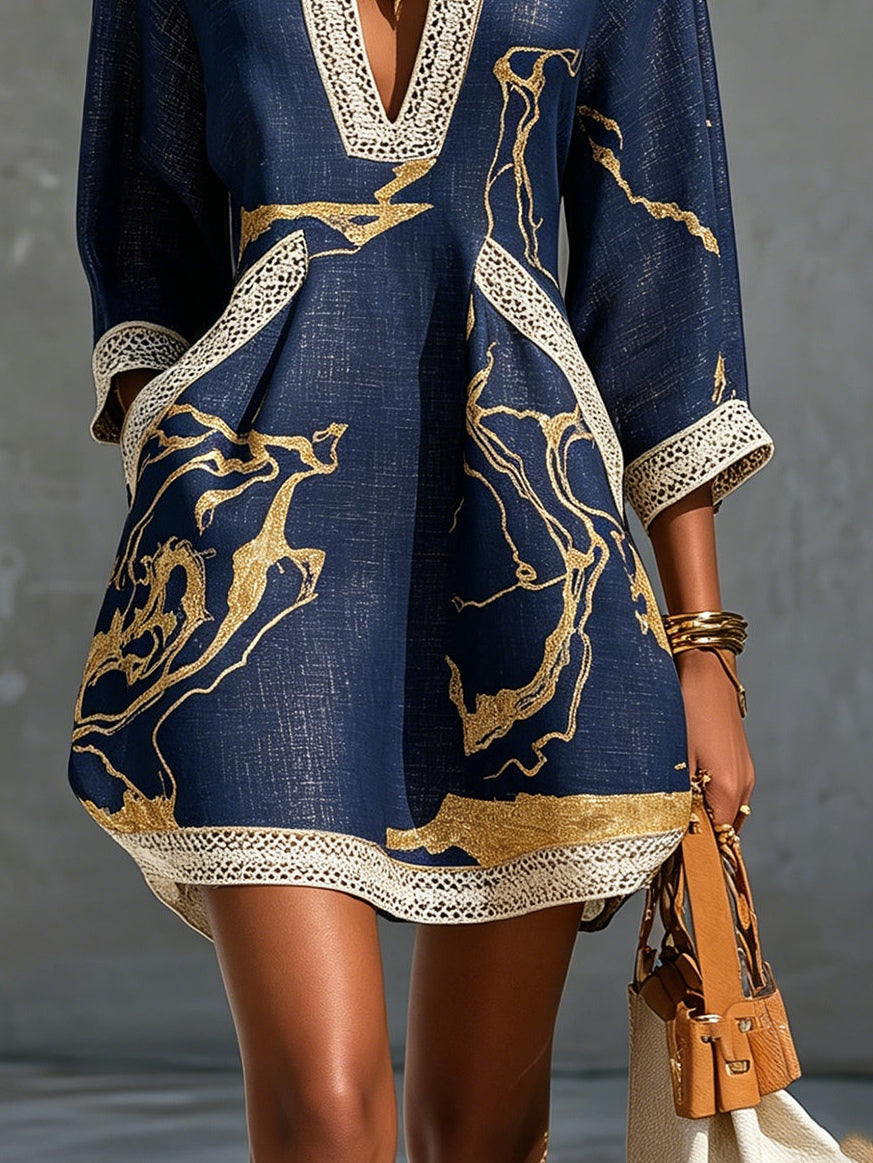 Tessa Crochet-Trim Mini Dress