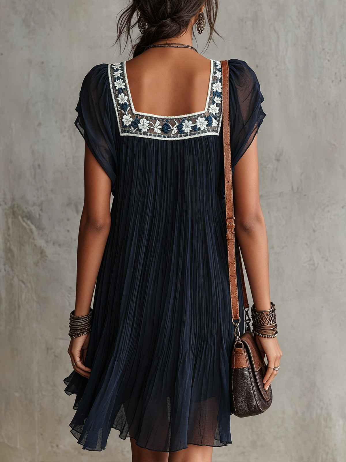 Maeve Embroidered Mini Dress