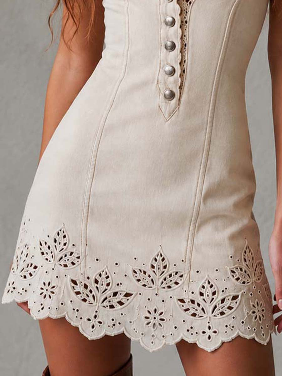 Aria Cutwork Mini Dress