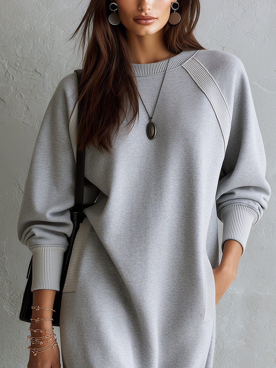 Lena Ribbed Sweatshirt Dress