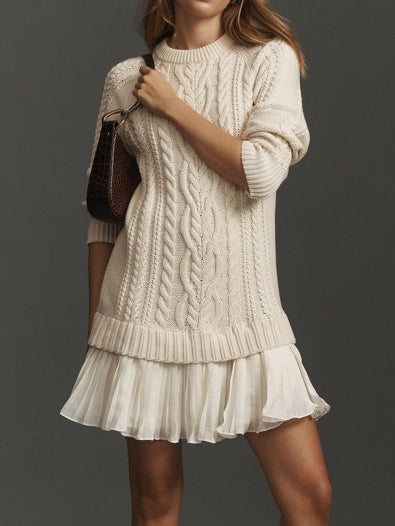 Nora Cable-Knit Mini Dress
