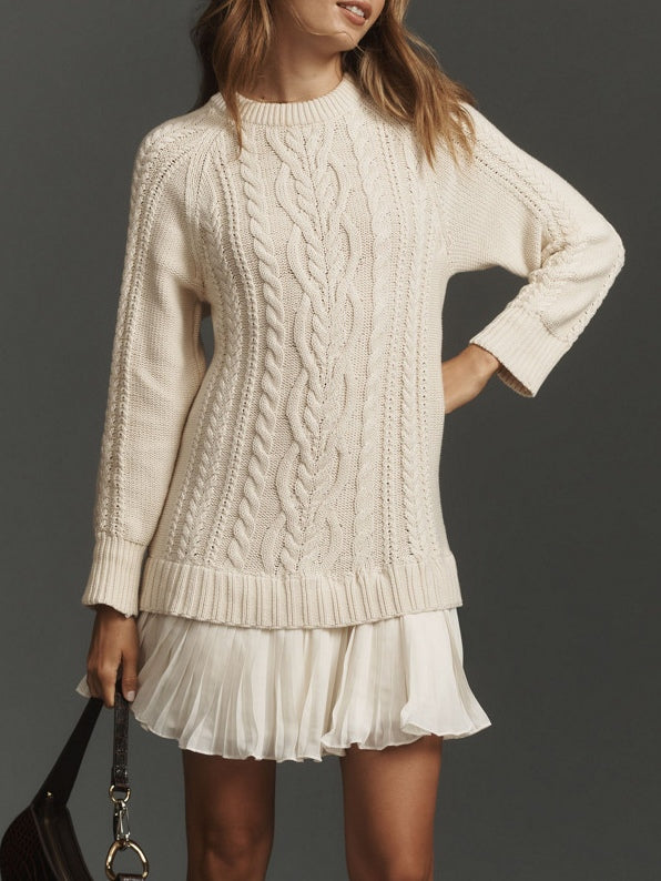 Nora Cable-Knit Mini Dress