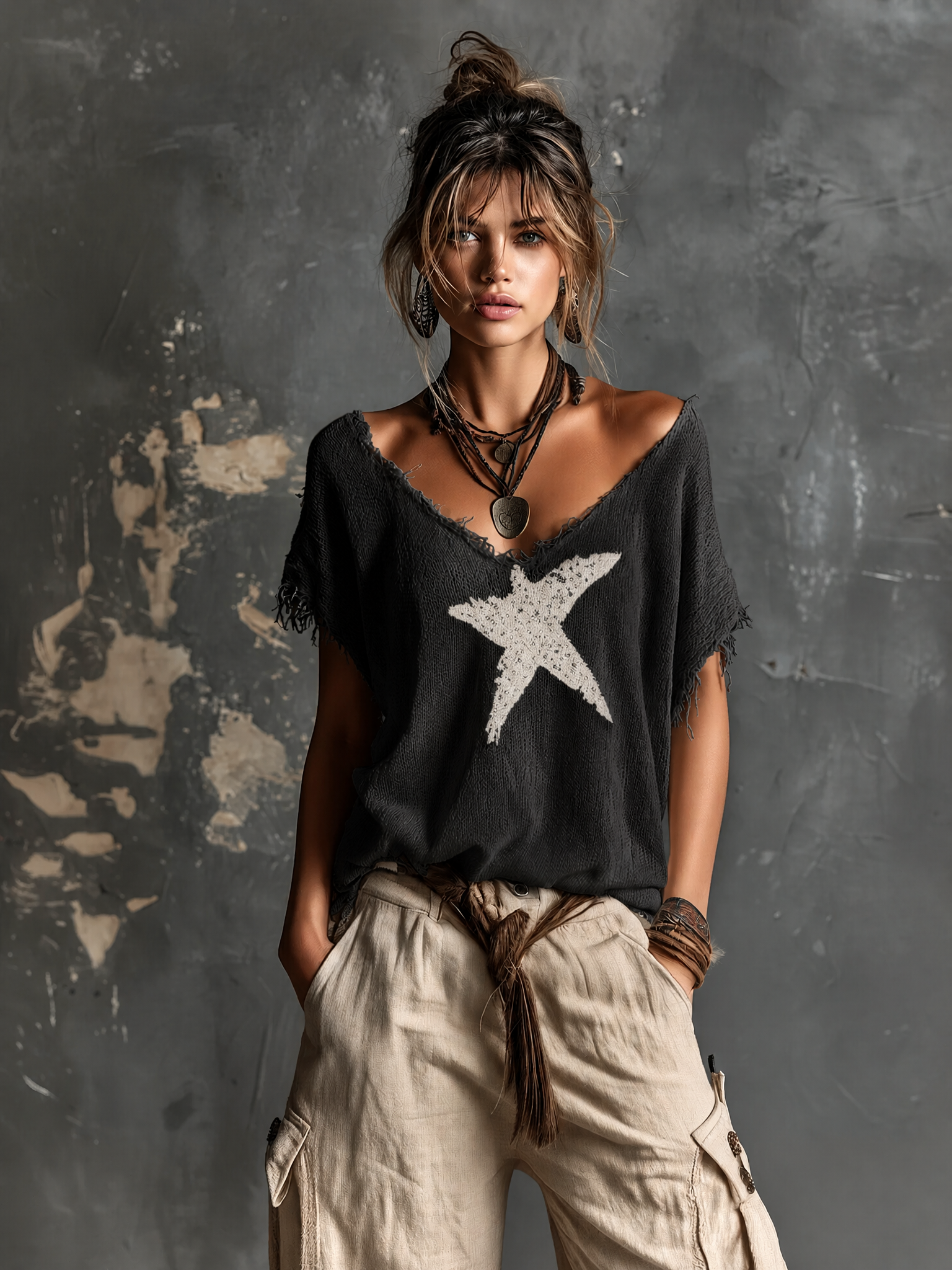 Athenais™ Star Dolman Knit Sweater