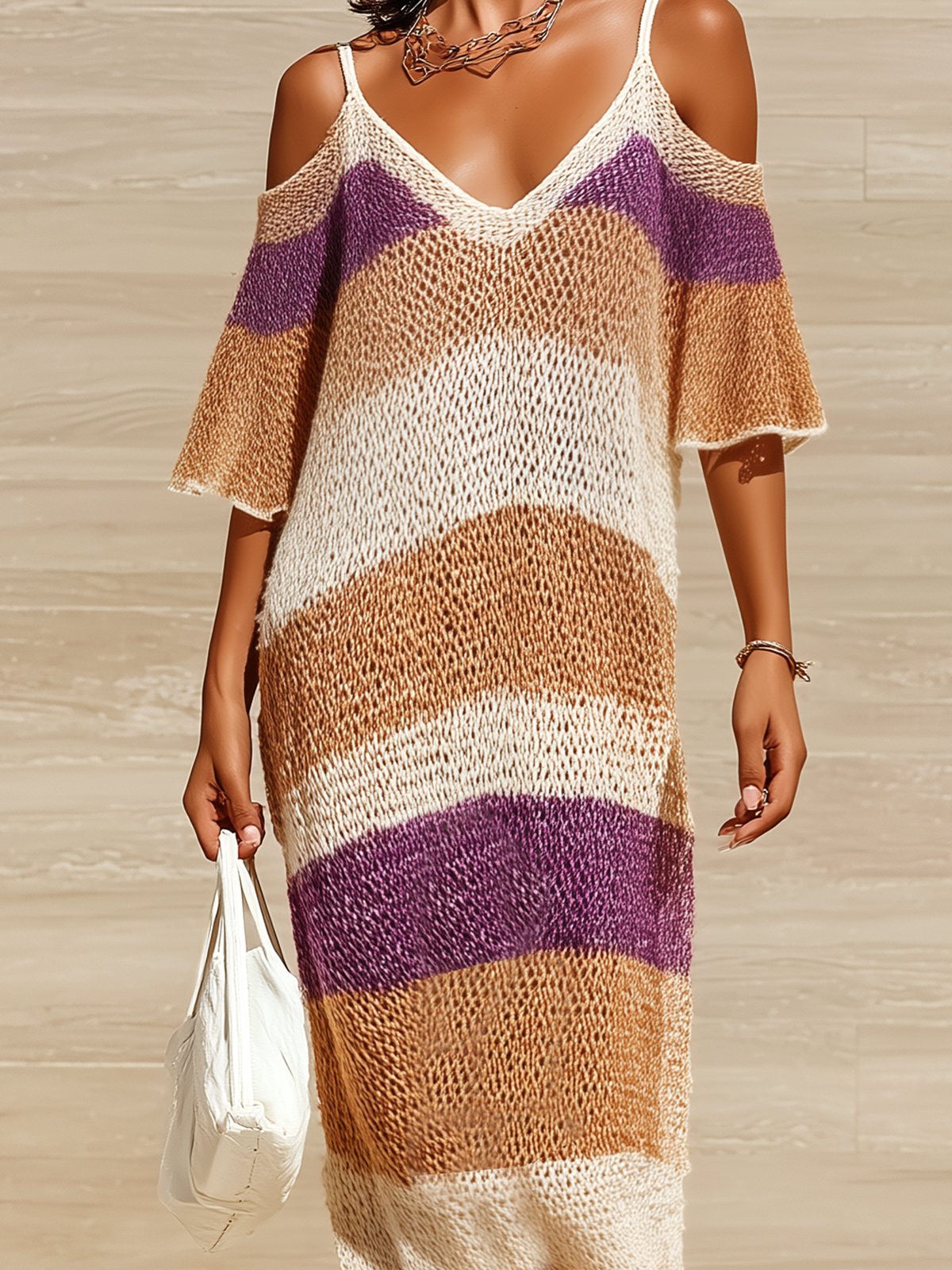 Leonie™ Rainbow Stripe Maxi Dress