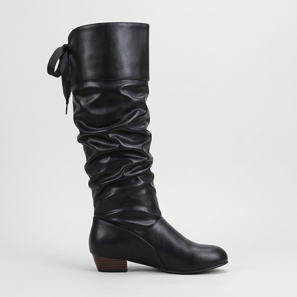 Walker Ribbon-Tie Slouch Boot