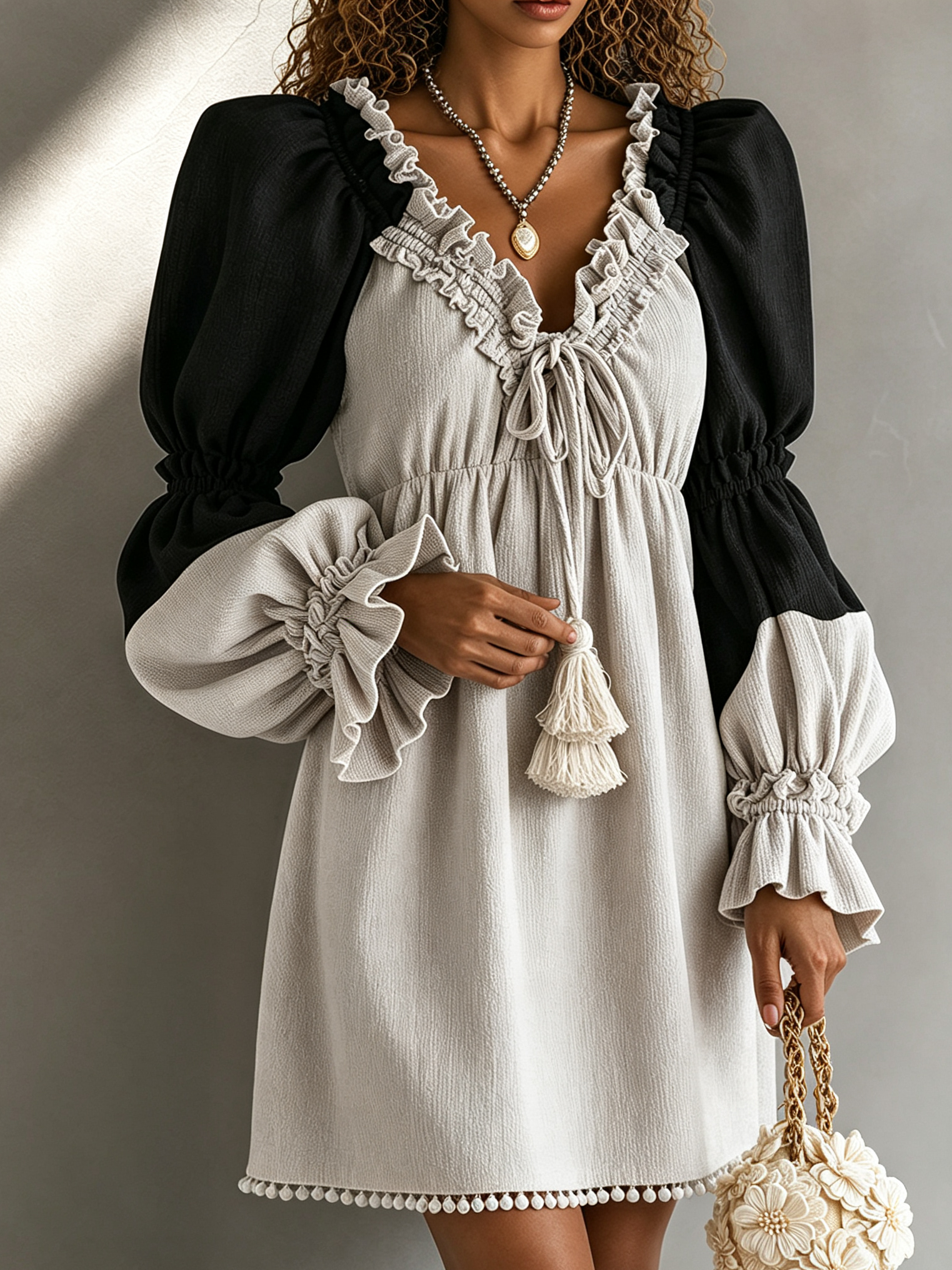 Maeve Puff-Sleeve Mini Dress