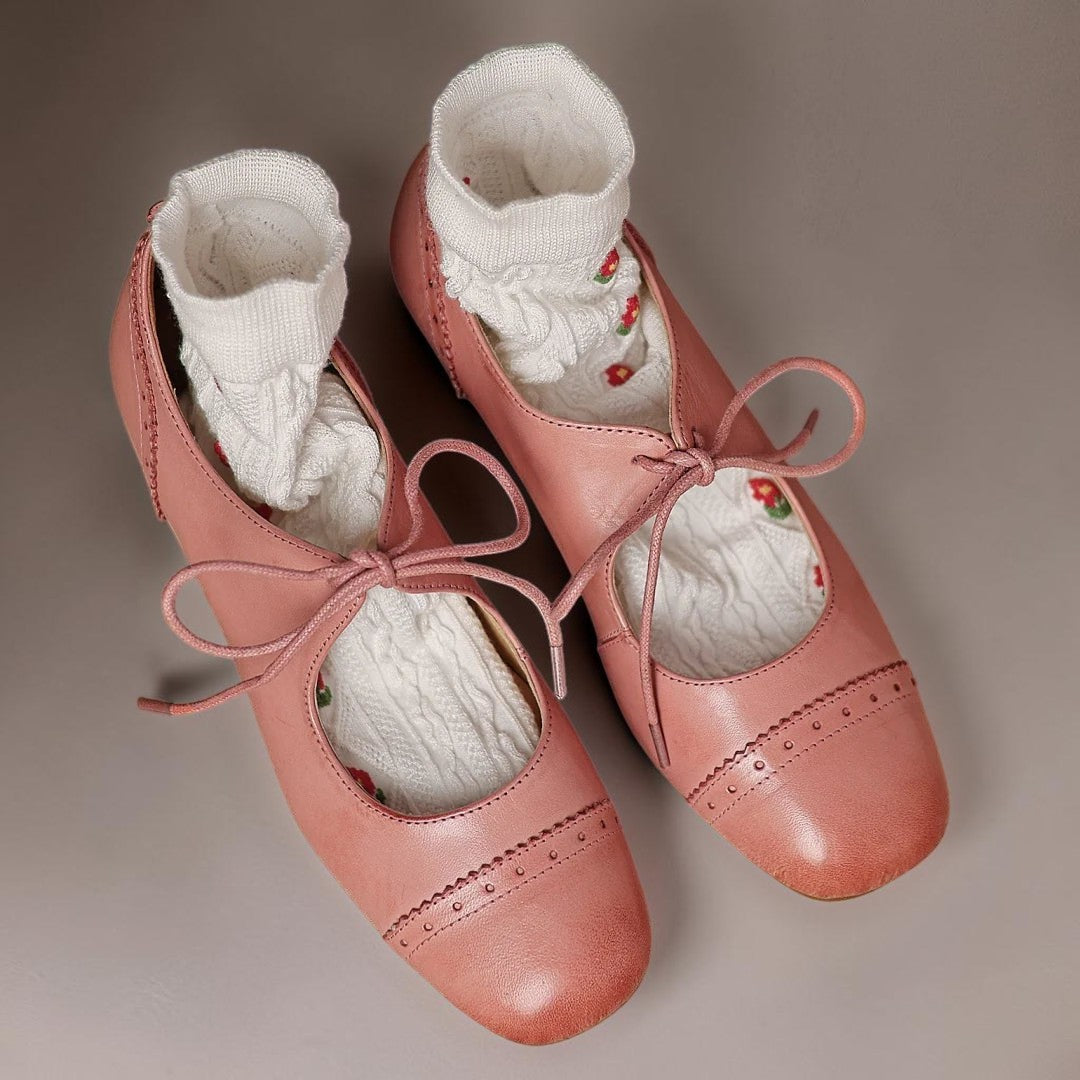Constance | Carved Leather Oxfords with Low Block Heel