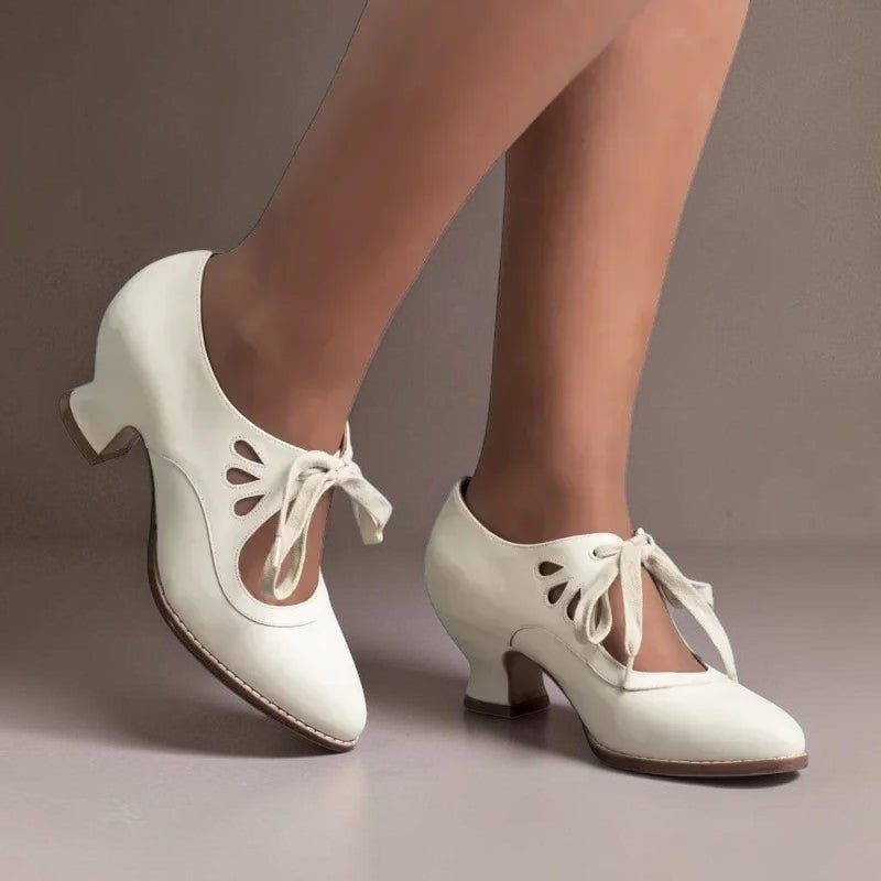 Rosalind | Vintage Lace-Up Mary Jane Pumps