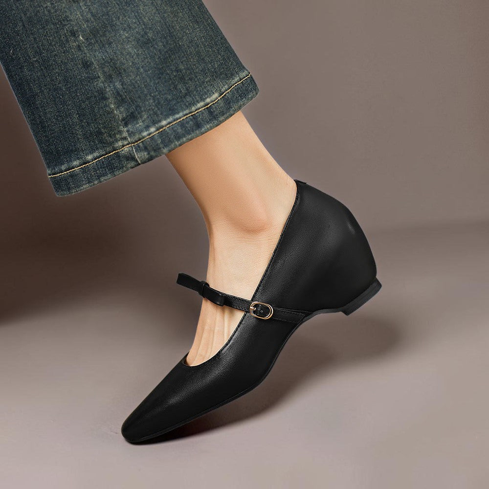 Bryony | Bow-Strap Mary Jane Pump with Concealed Heel