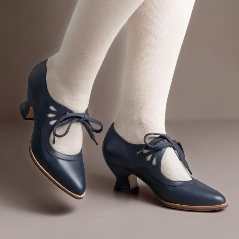 Rosalind | Vintage Lace-Up Mary Jane Pumps