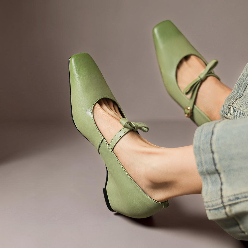 Bryony | Bow-Strap Mary Jane Pump with Concealed Heel