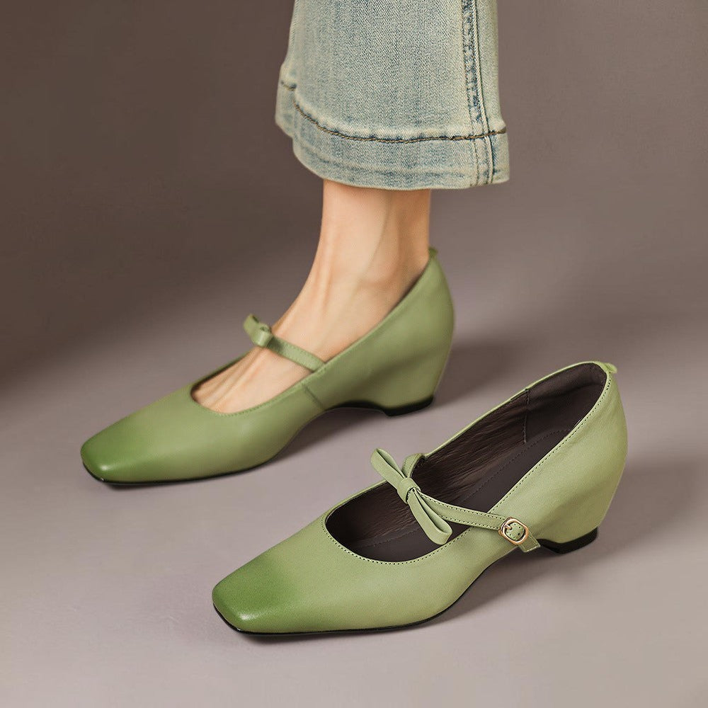 Bryony | Bow-Strap Mary Jane Pump with Concealed Heel
