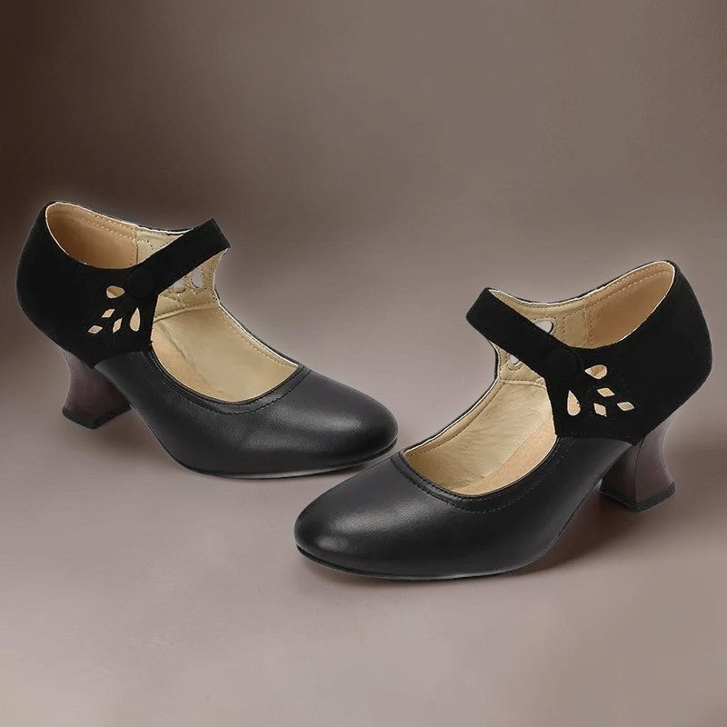 Guinevere | Victorian Button Strap Heels