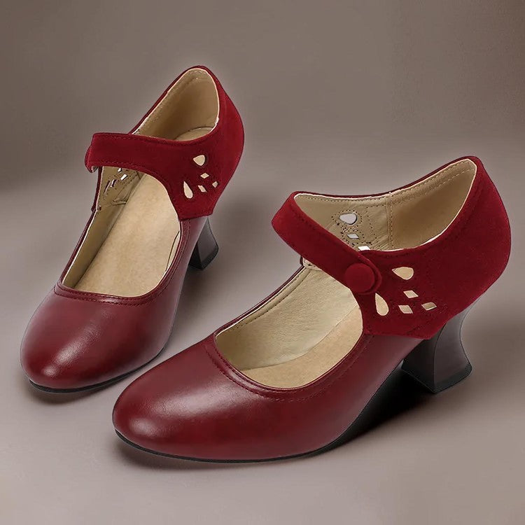 Guinevere | Victorian Button Strap Heels