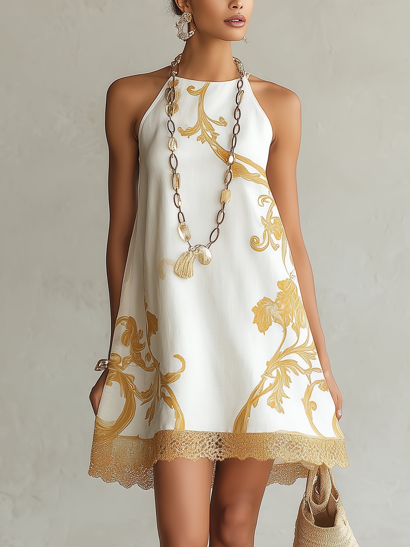 Maeve Golden Floral Mini Dress