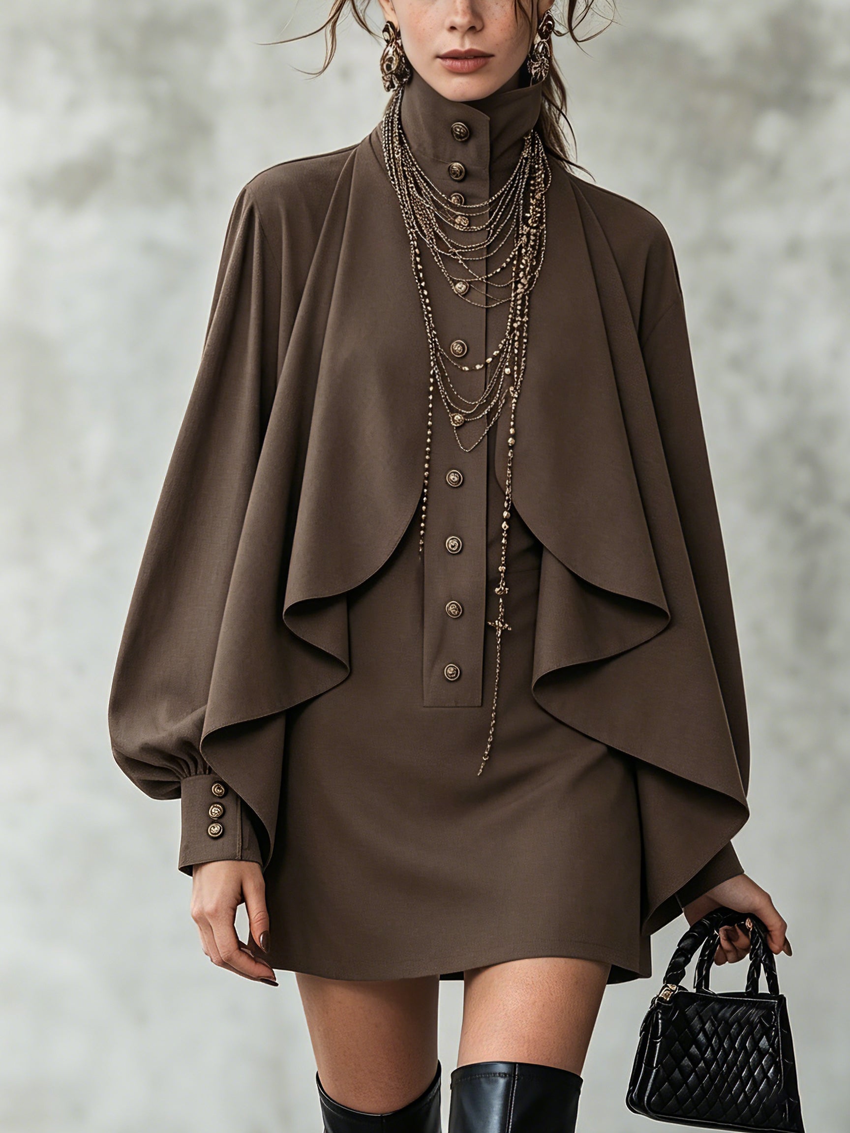 Esme Cape-Back Mini Dress