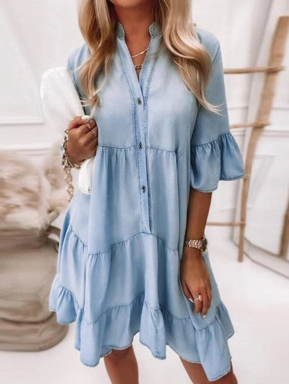 Mila A-Line Denim Dress