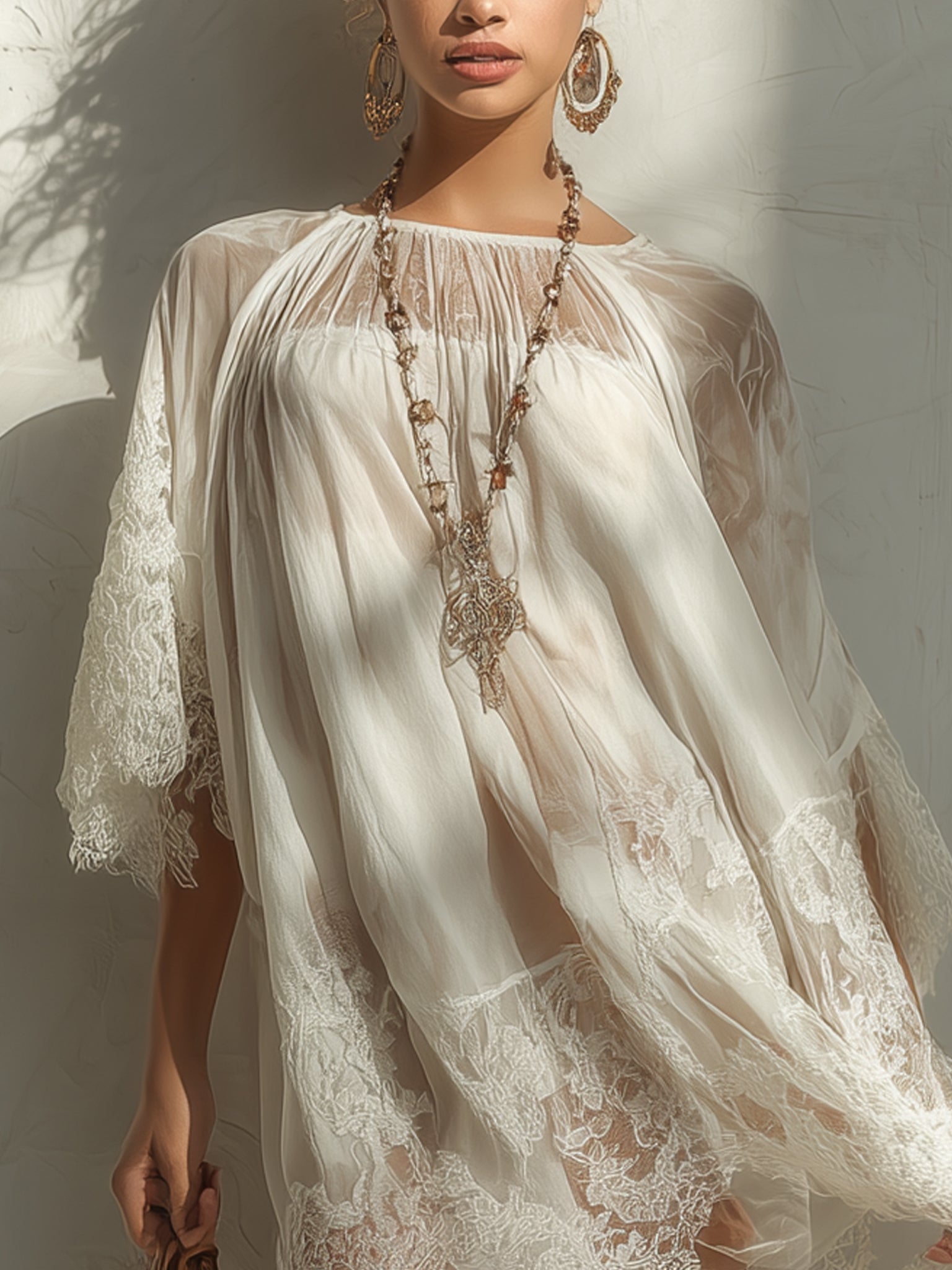 Iris Lace-Trim Mini Dress