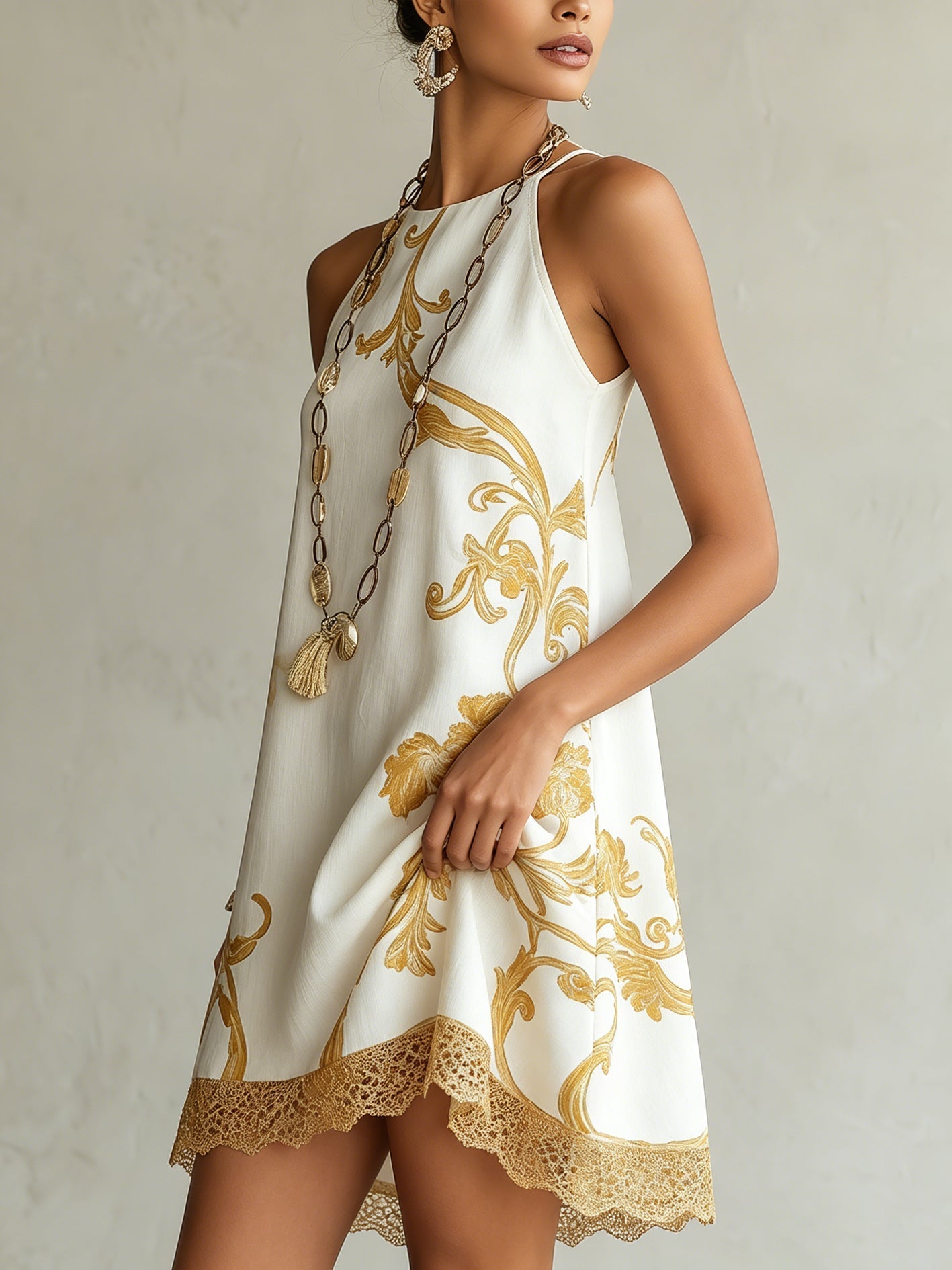 Maeve Golden Floral Mini Dress