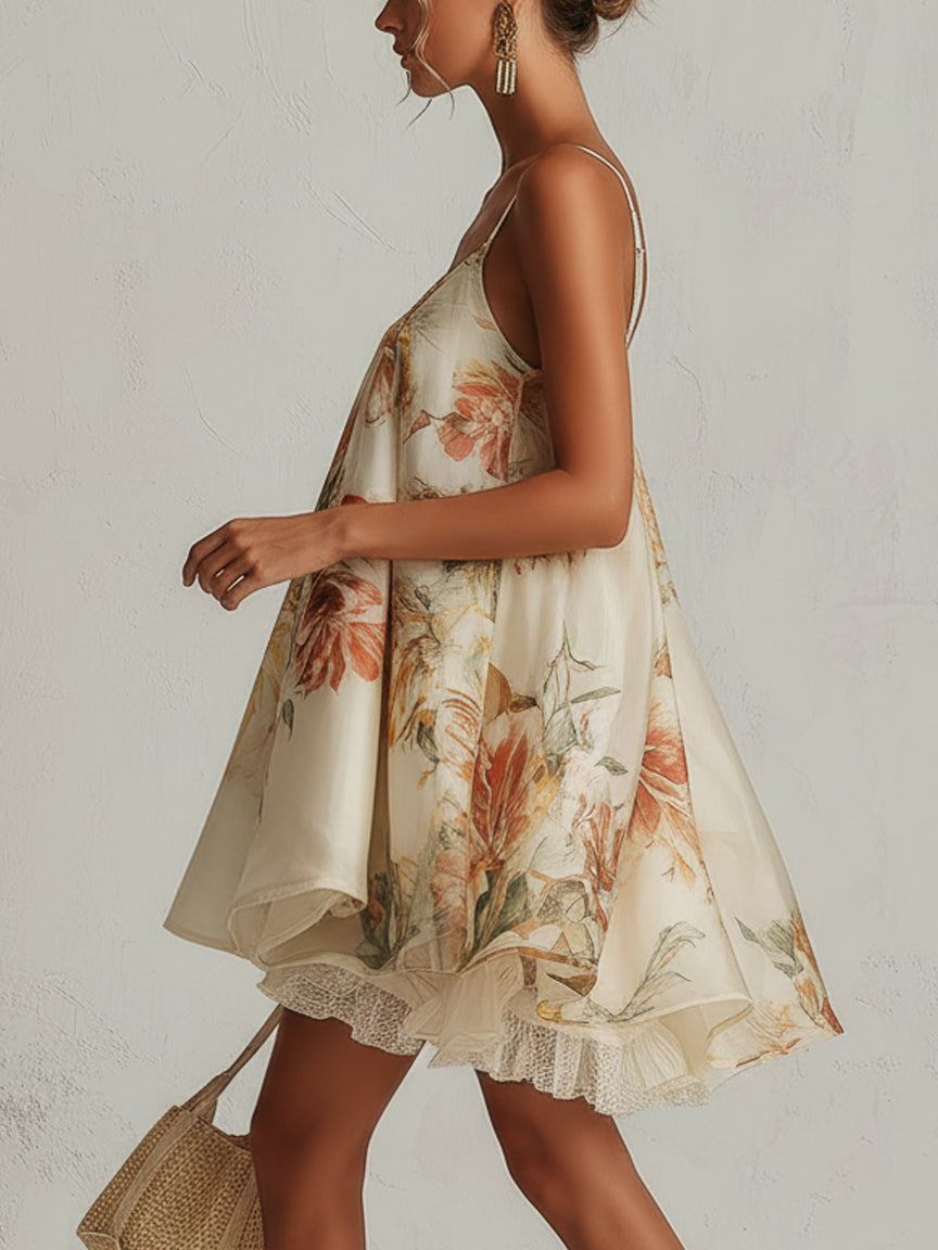Maeve Floral Organza Mini Dress