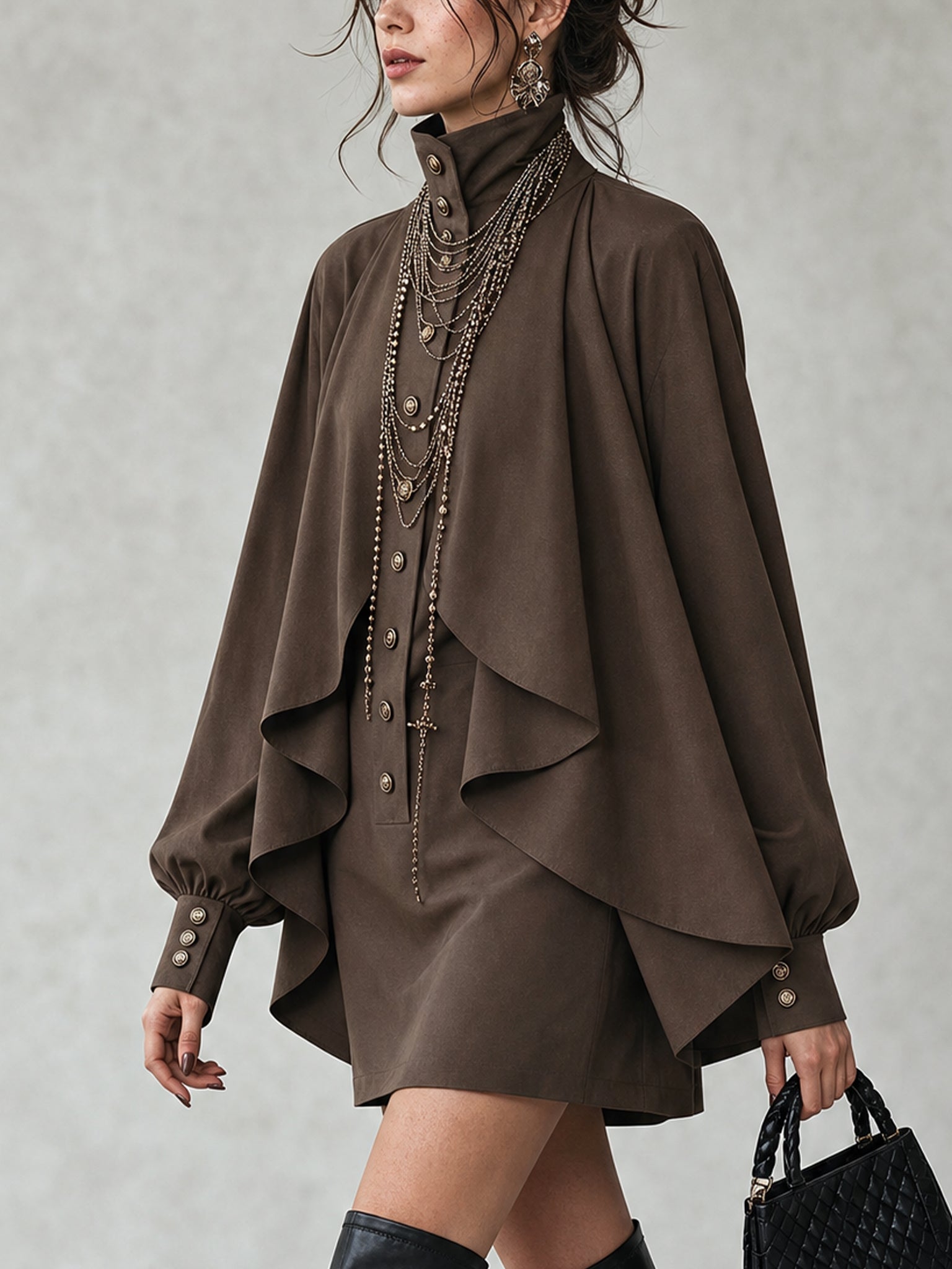 Esme Cape-Back Mini Dress
