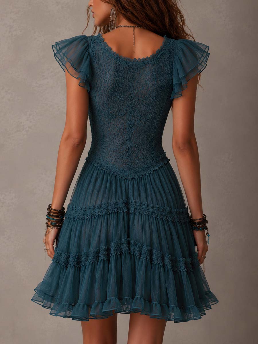 Kaia Ruffle-Trim Mini Dress