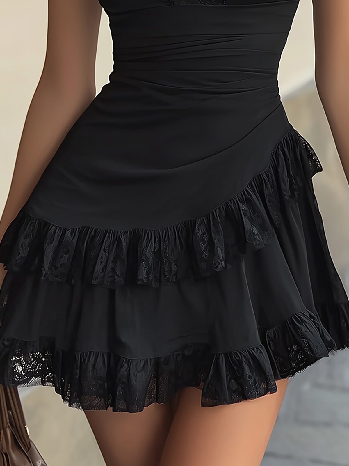 Mira Ruffle-Hem Mini Dress