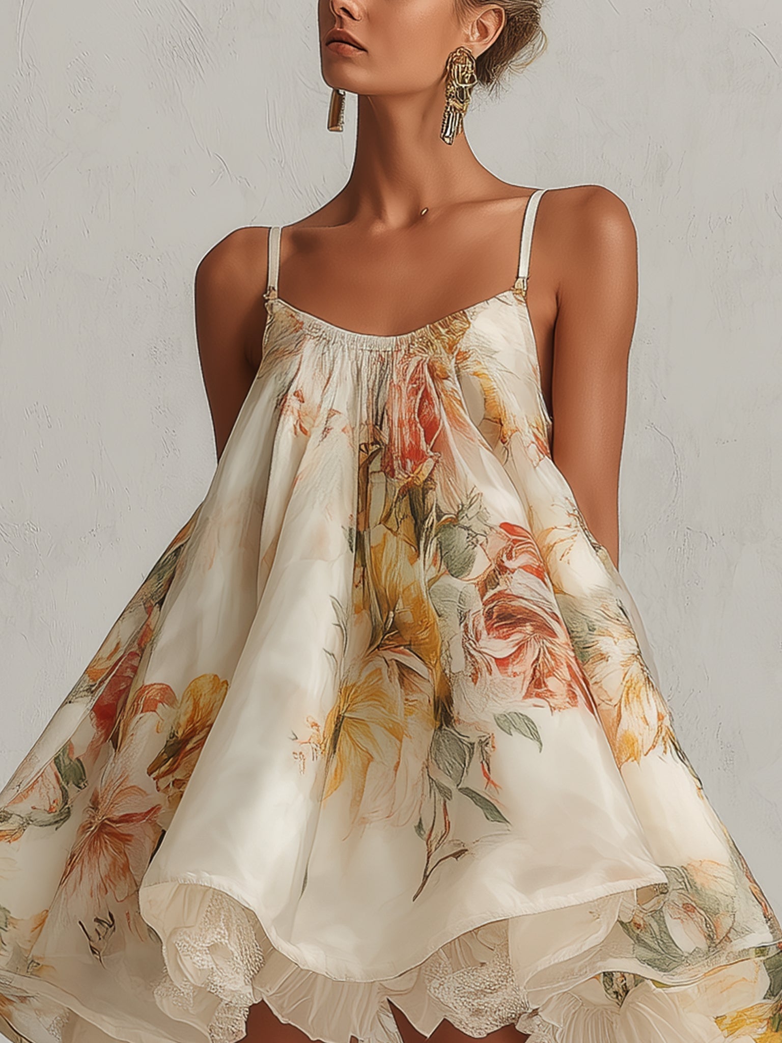 Maeve Floral Organza Mini Dress