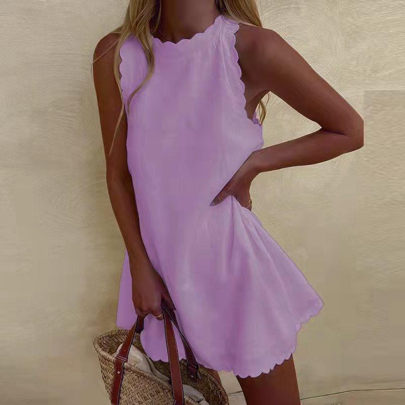 Mira Scalloped Mini Dress