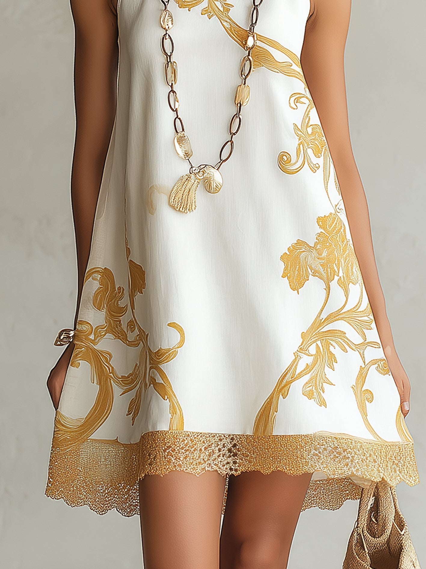 Maeve Golden Floral Mini Dress